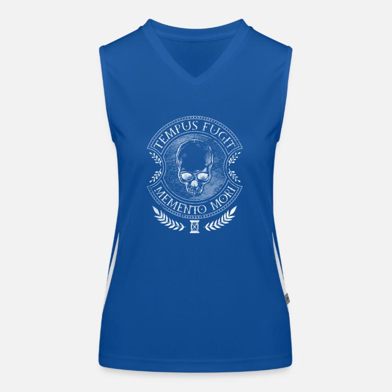 Latin Proverbs - Tempus Fugit Memento Mori Women's Functional Contrast Tank Top
