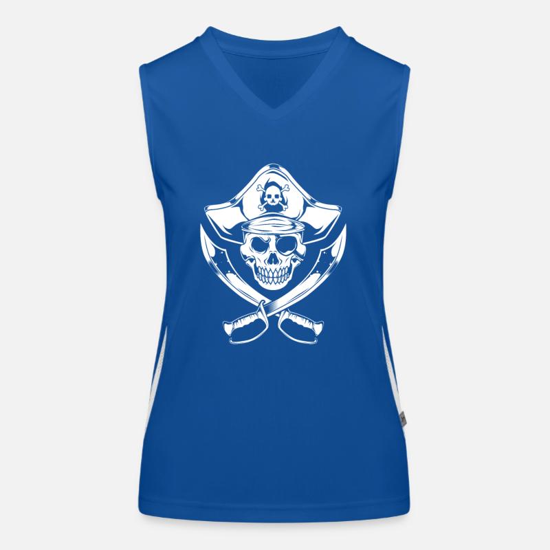 Drapeau de pirate avec sabres et crâne - Pirate Débardeur respirant contrasté Femme