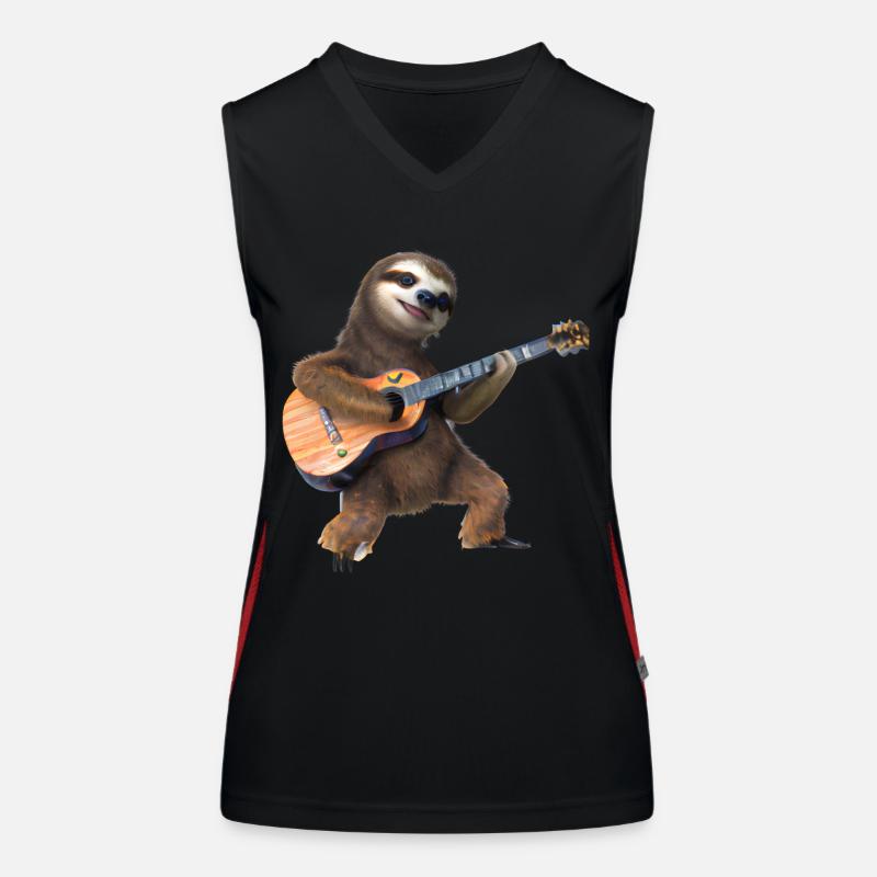 Faultier mit Gitarre Funktionelles Kontrast-Tank Top für Frauen