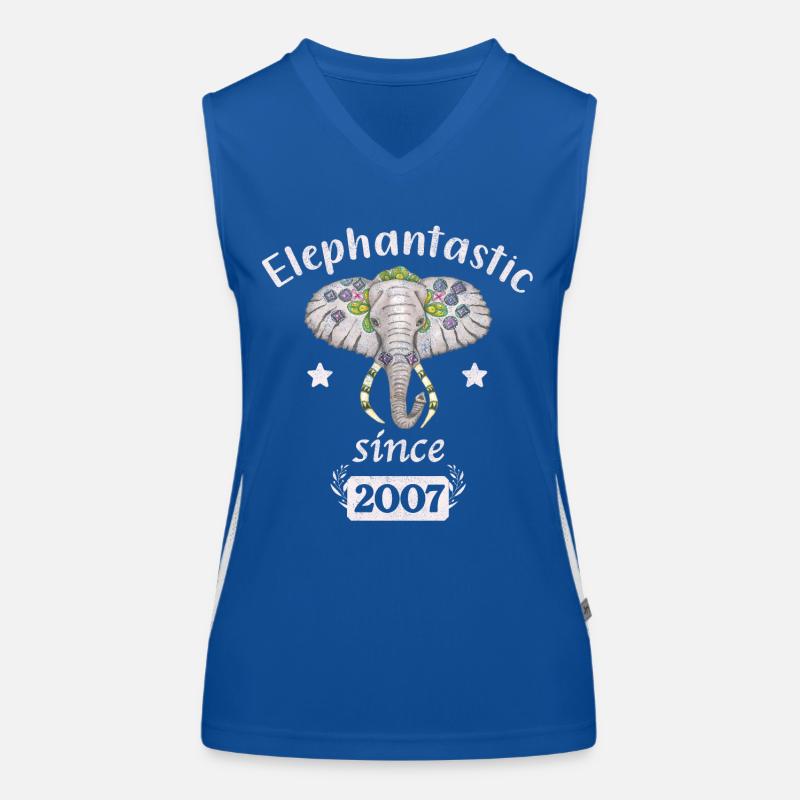 Elephantastic since 2007, Elefantenkopf geschmückt Funktionelles Kontrast-Tank Top für Frauen