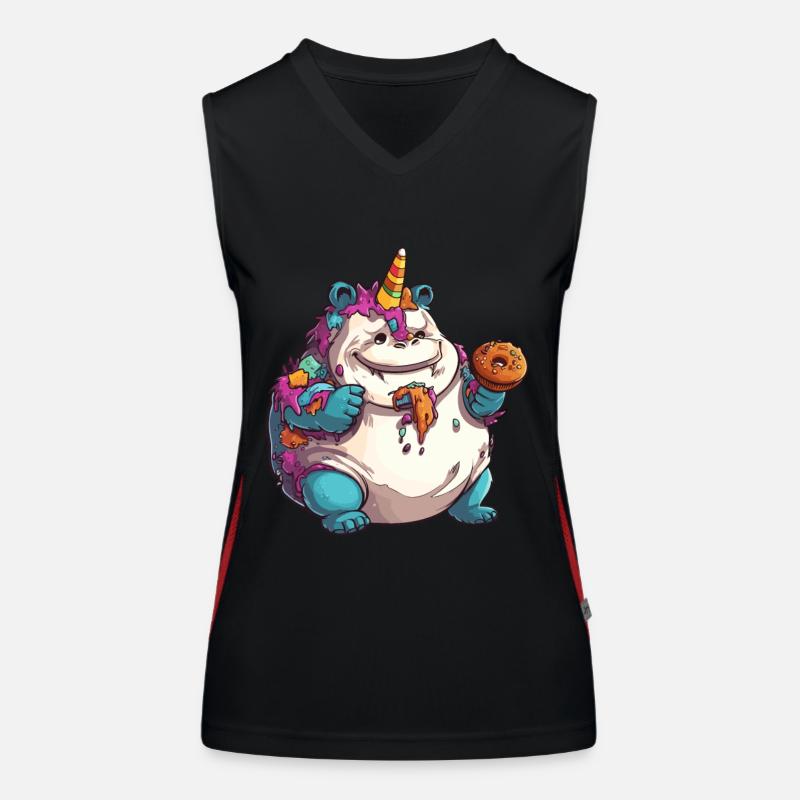 Einhorn, dick und übergewichtig Unicorn Regenbogen Funktionelles Kontrast-Tank Top für Frauen
