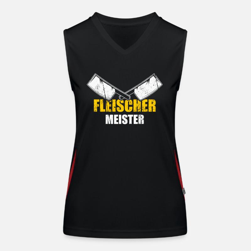 Cooler Fleischer Meister Hackbeil Funktionelles Kontrast-Tank Top für Frauen
