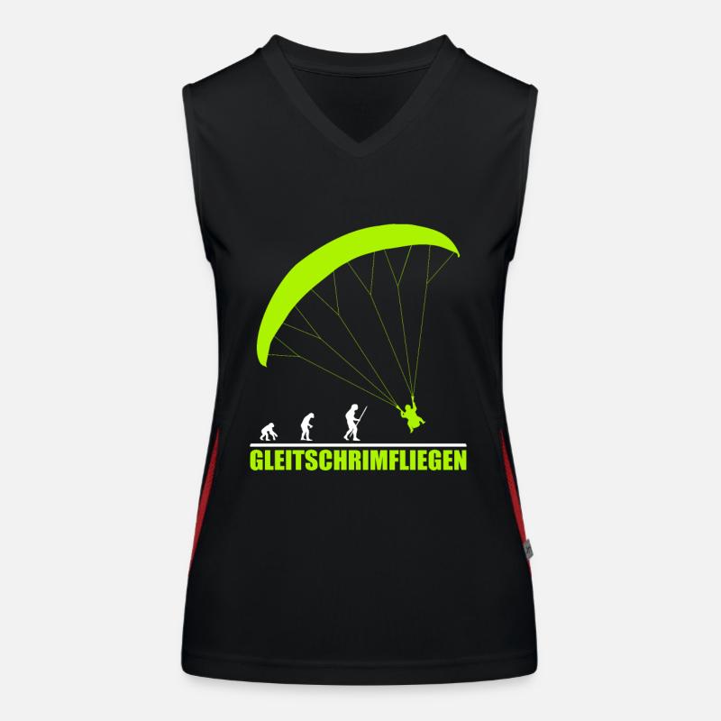 Gleitschirmfliegen Evolution Funktionelles Kontrast-Tank Top für Frauen
