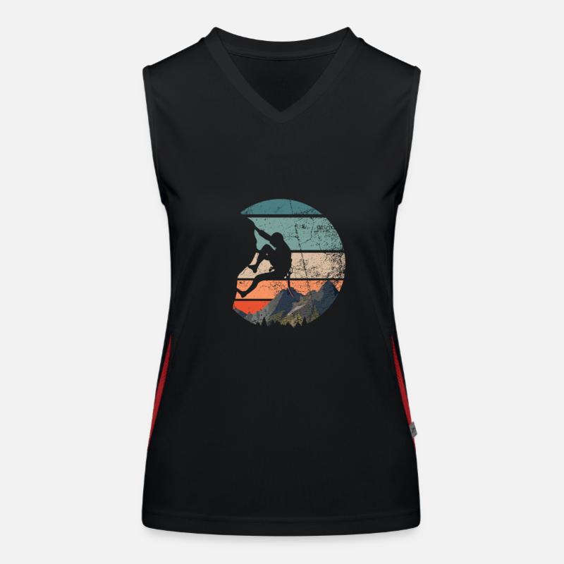 Vintage boulderer boulder gift Women's Functional Contrast Tank Top