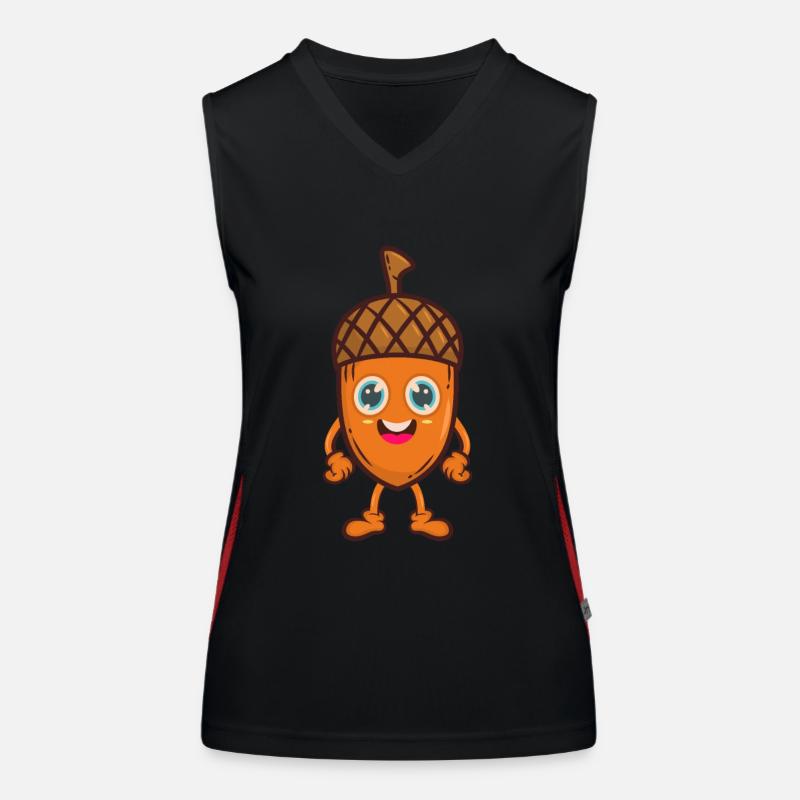 Acorn oak tree comic Women's Functional Contrast Tank Top