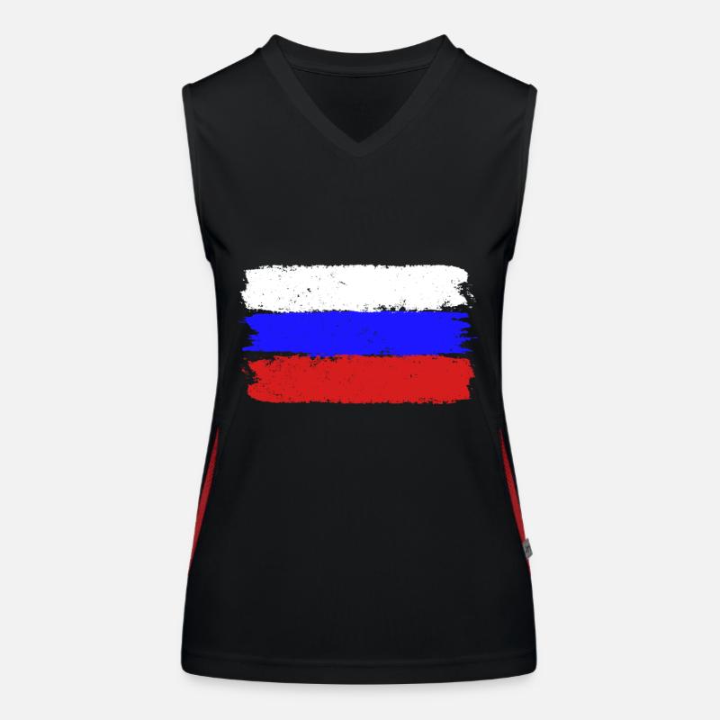 Drapeau de la Russie Débardeur respirant contrasté Femme