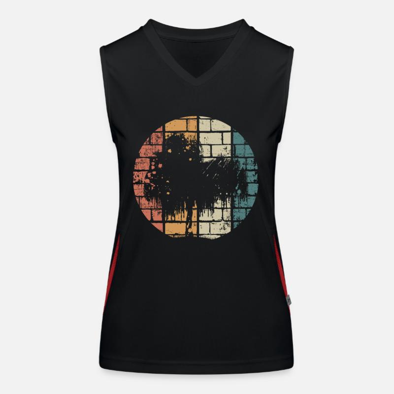 Tree vintage willow Women's Functional Contrast Tank Top