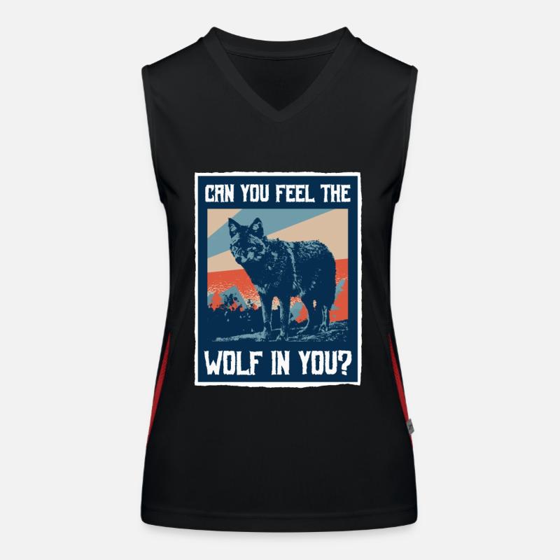 Wolf Spruch Funktionelles Kontrast-Tank Top für Frauen