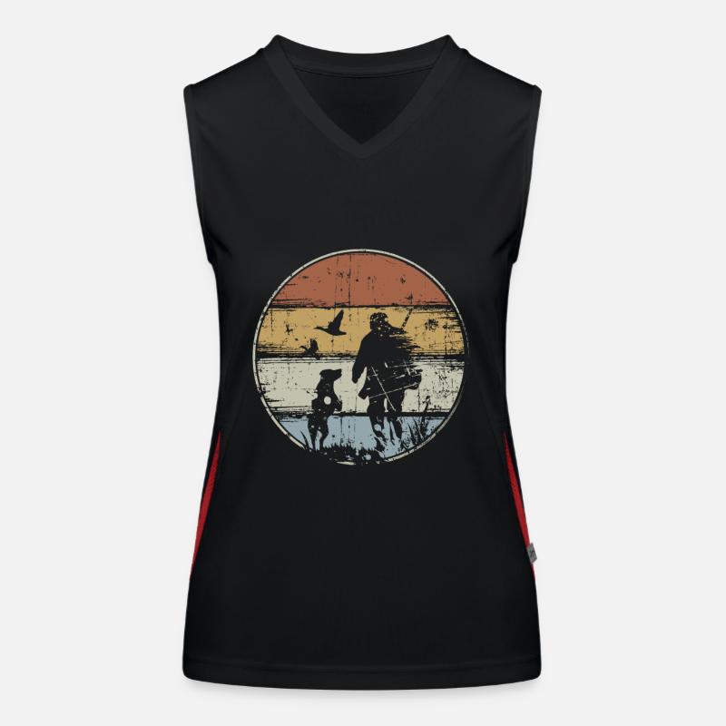 Jäger Jagd Hund retro Funktionelles Kontrast-Tank Top für Frauen