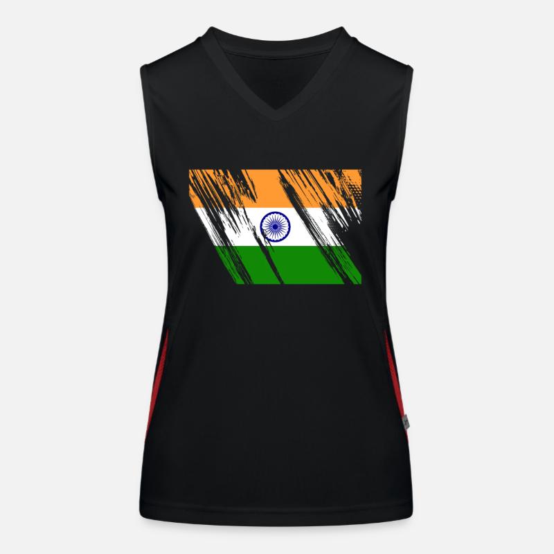 Drapeau de l’Inde Débardeur respirant contrasté Femme