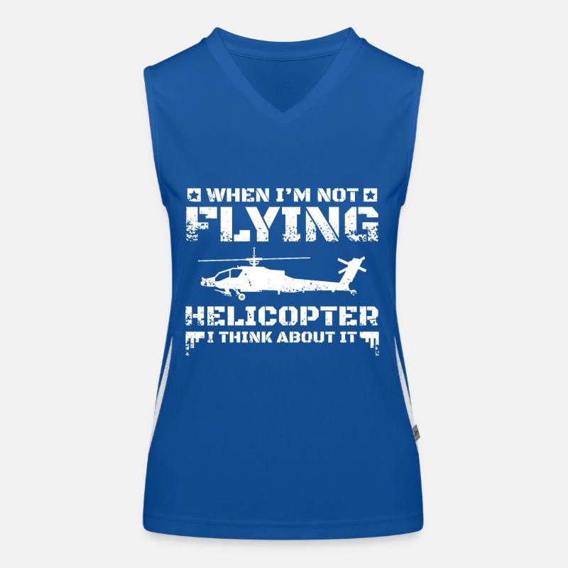 I think about helicopter Funktionelles Kontrast-Tank Top für Frauen