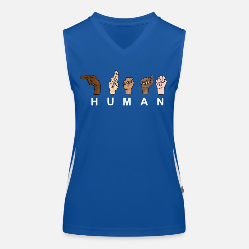 HUMAN - RESPECT - Handzeichen Funktionelles Kontrast-Tank Top für Frauen