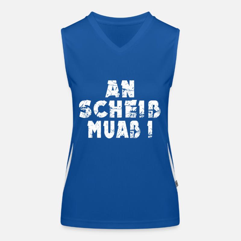 An scheiß muas i Funktionelles Kontrast-Tank Top für Frauen