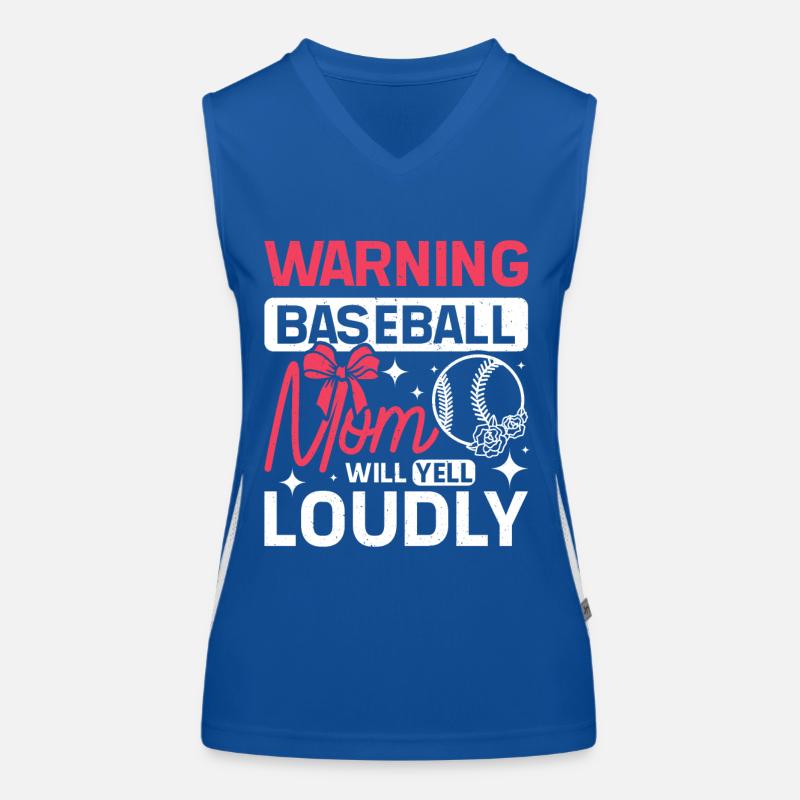 Warning baseball mom will yell loudly Funktionelles Kontrast-Tank Top für Frauen