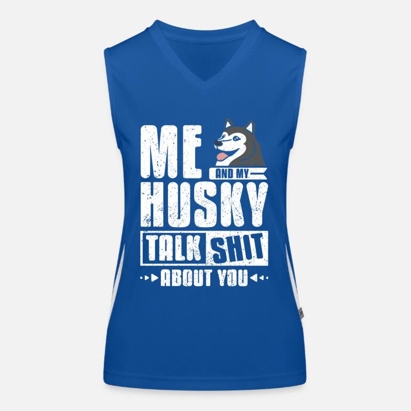 Moi et mon husky parlons de toi Débardeur respirant contrasté Femme