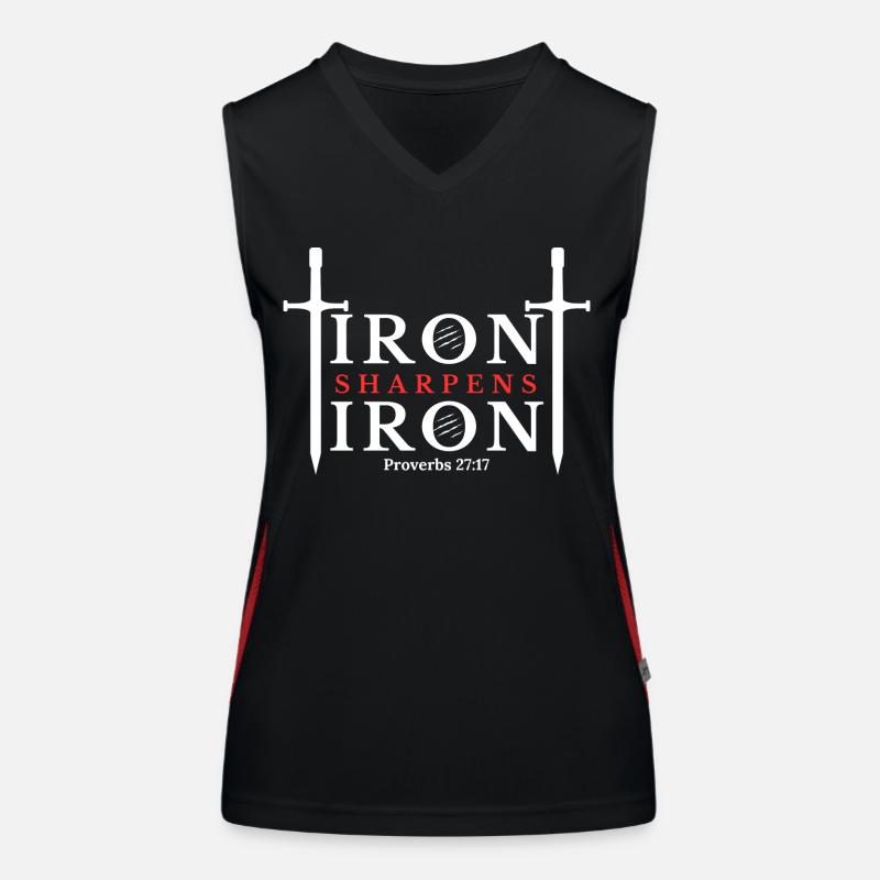 Iron Sharpens Iron - Proverbs 27:17 Apparel Women's Functional Contrast Tank Top