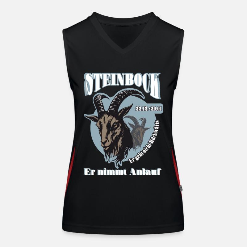 Geburtstag Steinbock Sternzeichen Spruch Funktionelles Kontrast-Tank Top für Frauen