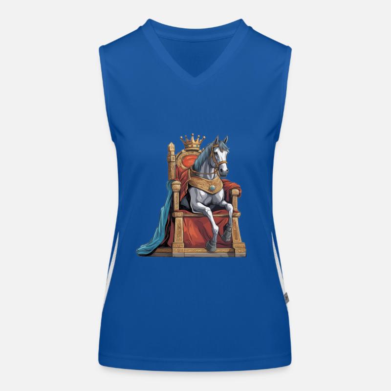 König Pferd Märchenfigur Pferde Märchen Funktionelles Kontrast-Tank Top für Frauen