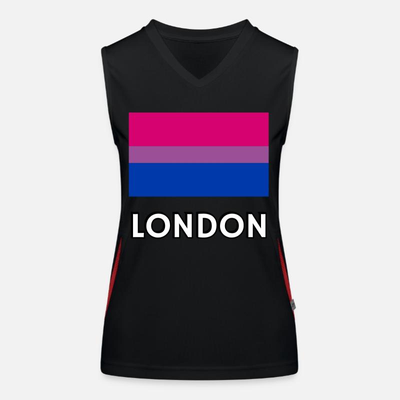 Drapeau de la Bi Pride de Londres Débardeur respirant contrasté Femme