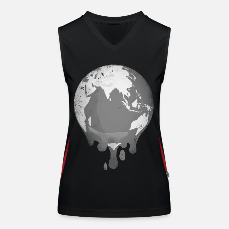 Planet Earth is melting due to climate change Women's Functional Contrast Tank Top
