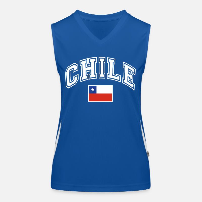 Chile Flagge Funktionelles Kontrast-Tank Top für Frauen