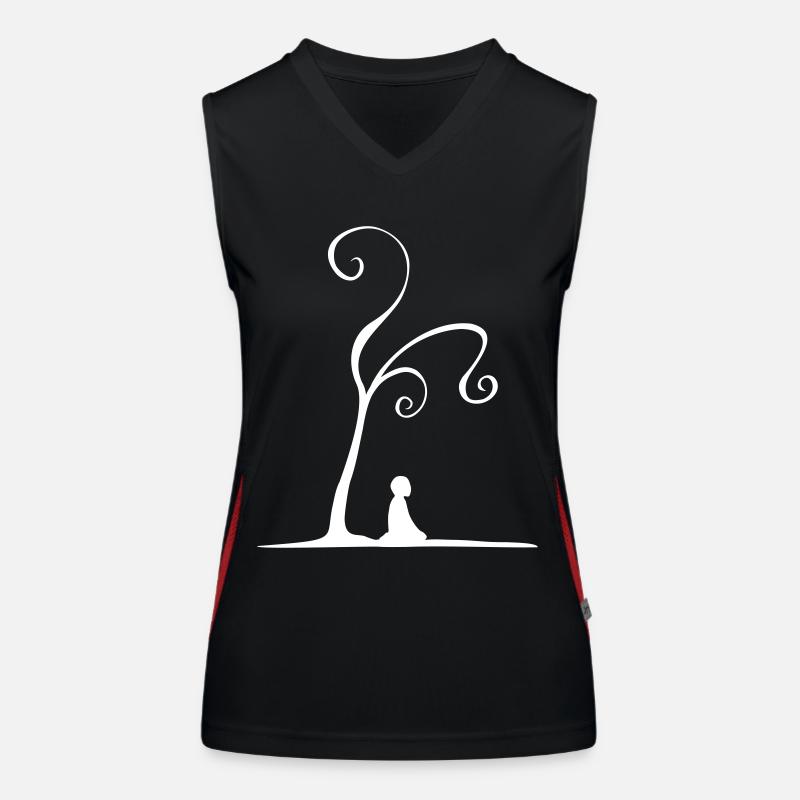 meditation under tree Women's Functional Contrast Tank Top