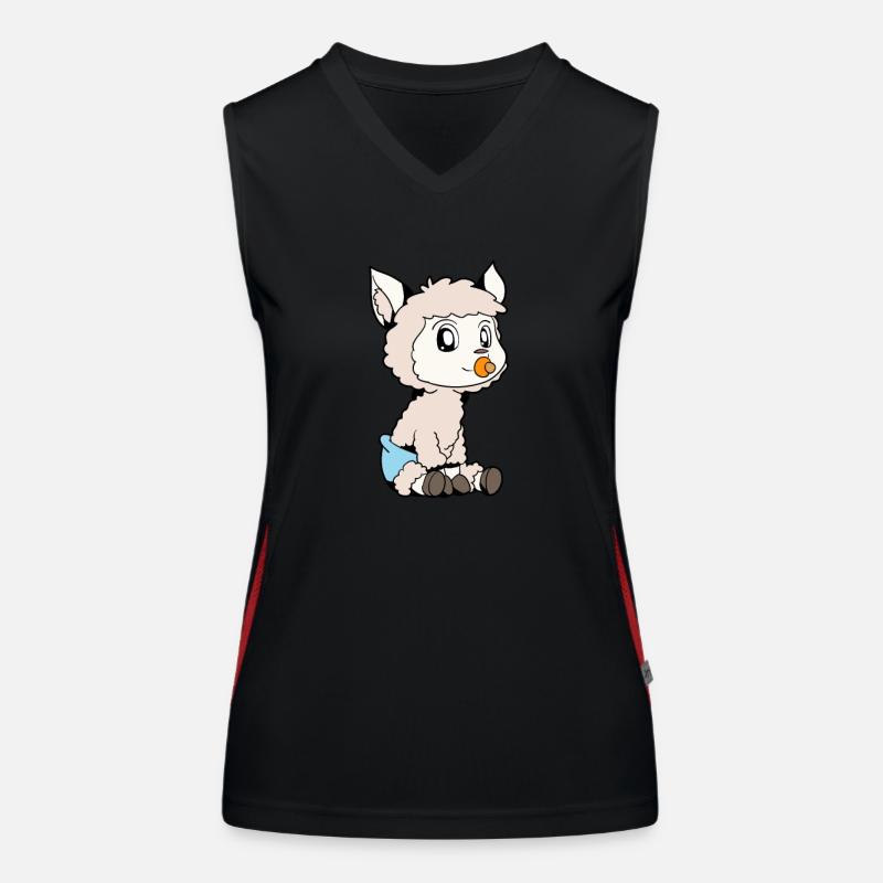 Bébé Lama Kawaii Débardeur respirant contrasté Femme