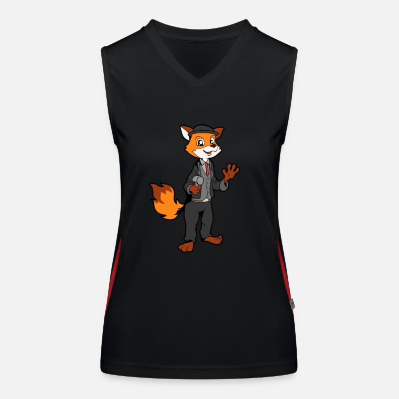 Comic Fuchs als Zimmermann Funktionelles Kontrast-Tank Top für Frauen