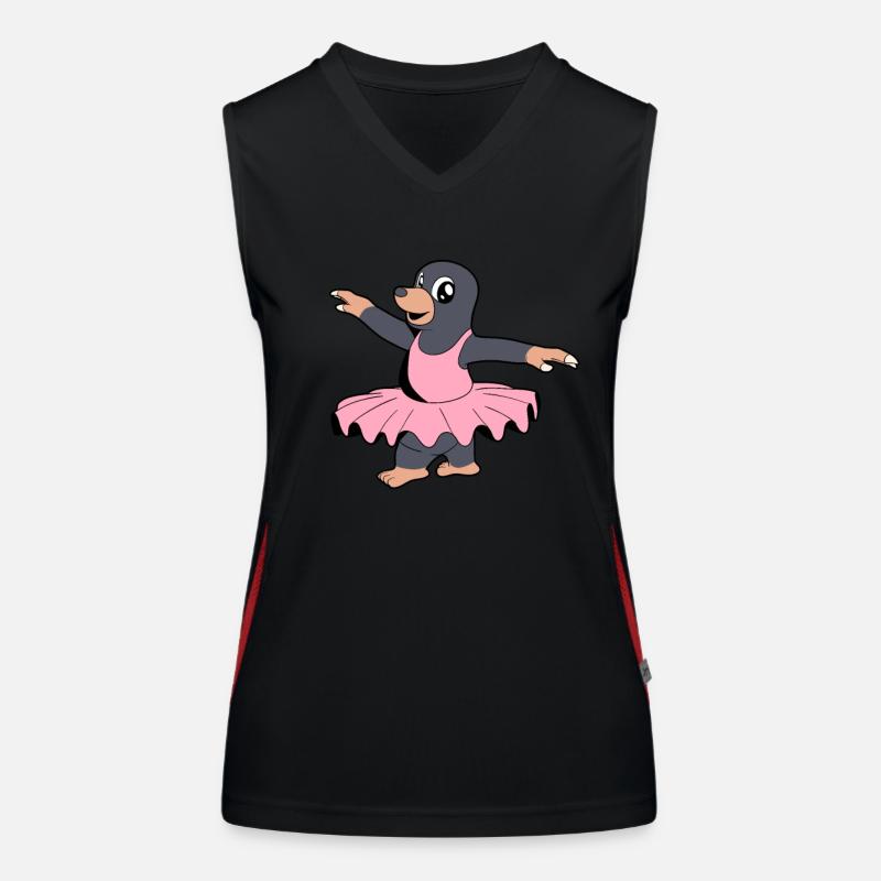 Comic Mole Dances Ballet - Ballerina Women's Functional Contrast Tank Top