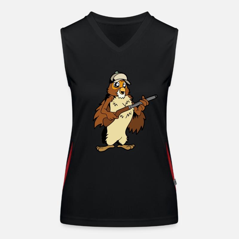Owl with Rifle - Hunter Women's Functional Contrast Tank Top