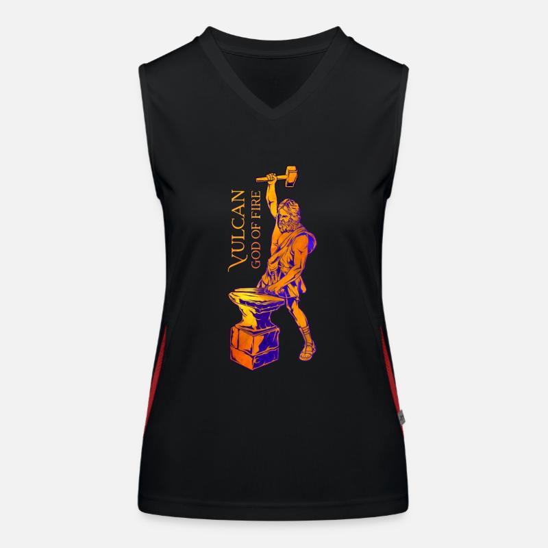 Gott des Feuers - Vulcanus Funktionelles Kontrast-Tank Top für Frauen