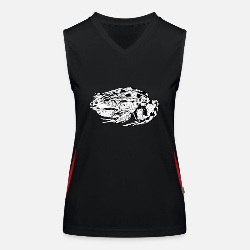 Drawing of a frog Women's Functional Contrast Tank Top