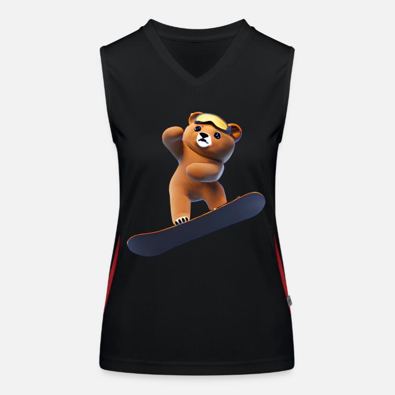 Snowboardender Bär Funktionelles Kontrast-Tank Top für Frauen