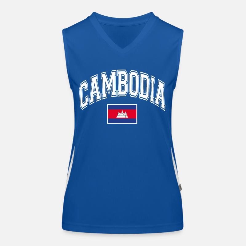 Drapeau du Cambodge Débardeur respirant contrasté Femme
