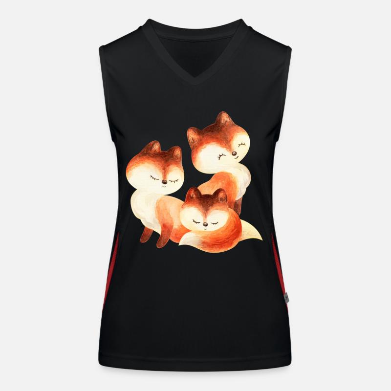 Fuchs Füchse Foxy Waldtier niedlich Rotfuchs süß Funktionelles Kontrast-Tank Top für Frauen