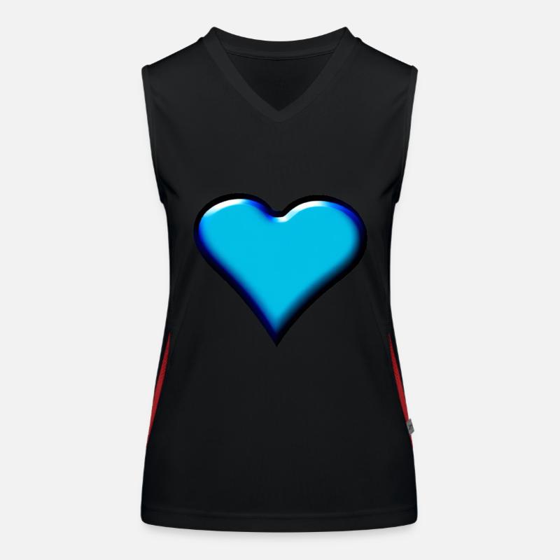 Heart blue light blue gift idea Women's Functional Contrast Tank Top