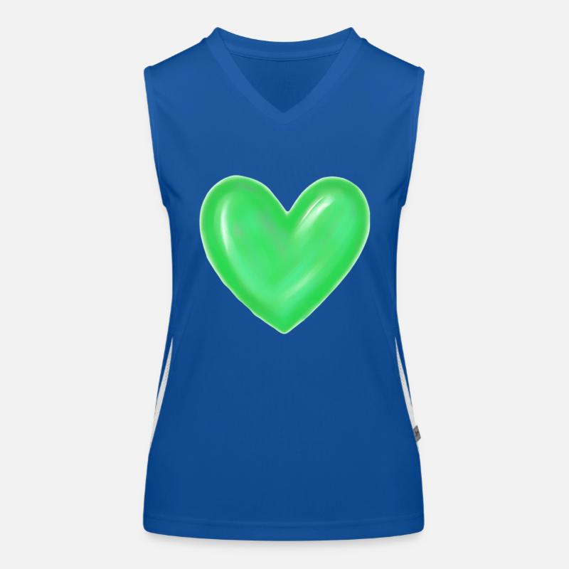 Idée cadeau vert vert feu coeur Débardeur respirant contrasté Femme