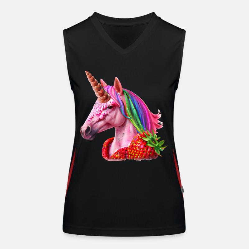 Erdbeer Einhorn Design Funktionelles Kontrast-Tank Top für Frauen
