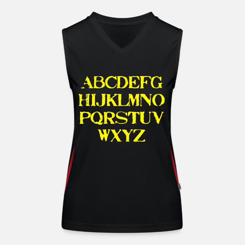 ABC Geschenkidee Alphabet Grundschule Kinder gelb Funktionelles Kontrast-Tank Top für Frauen