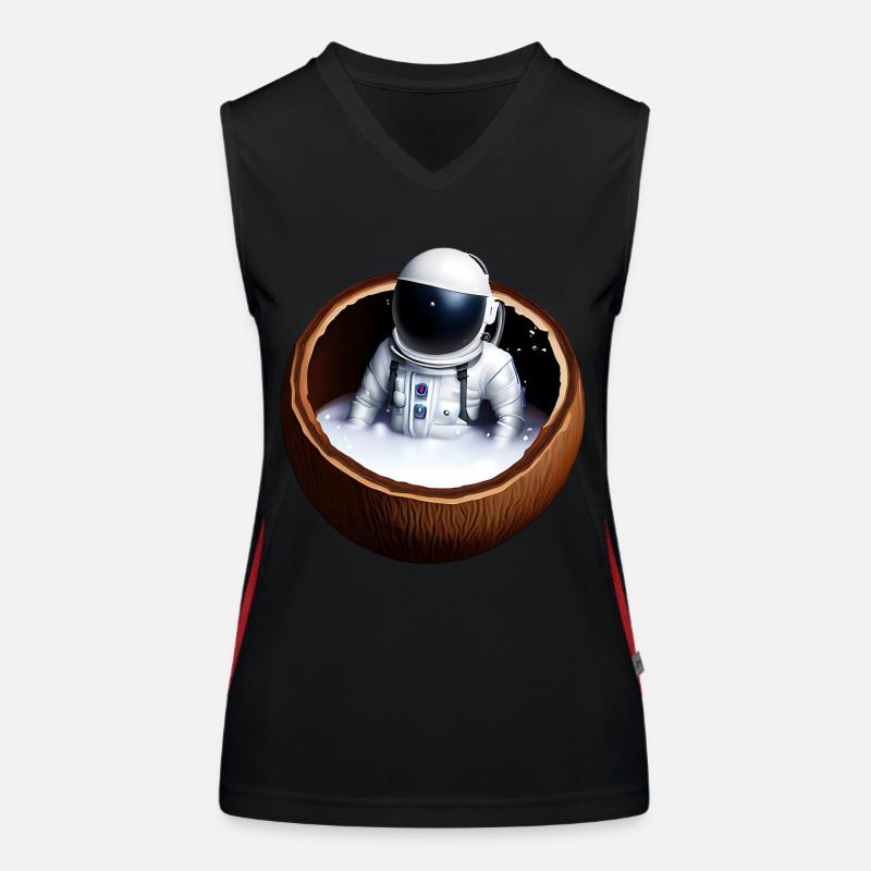 Astronaut in einer Kokosnuss Funktionelles Kontrast-Tank Top für Frauen