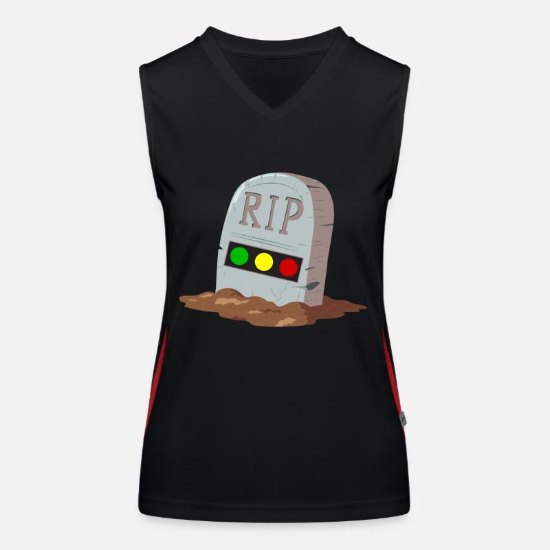 Traffic light Rest in Peace RIP Women's Functional Contrast Tank Top