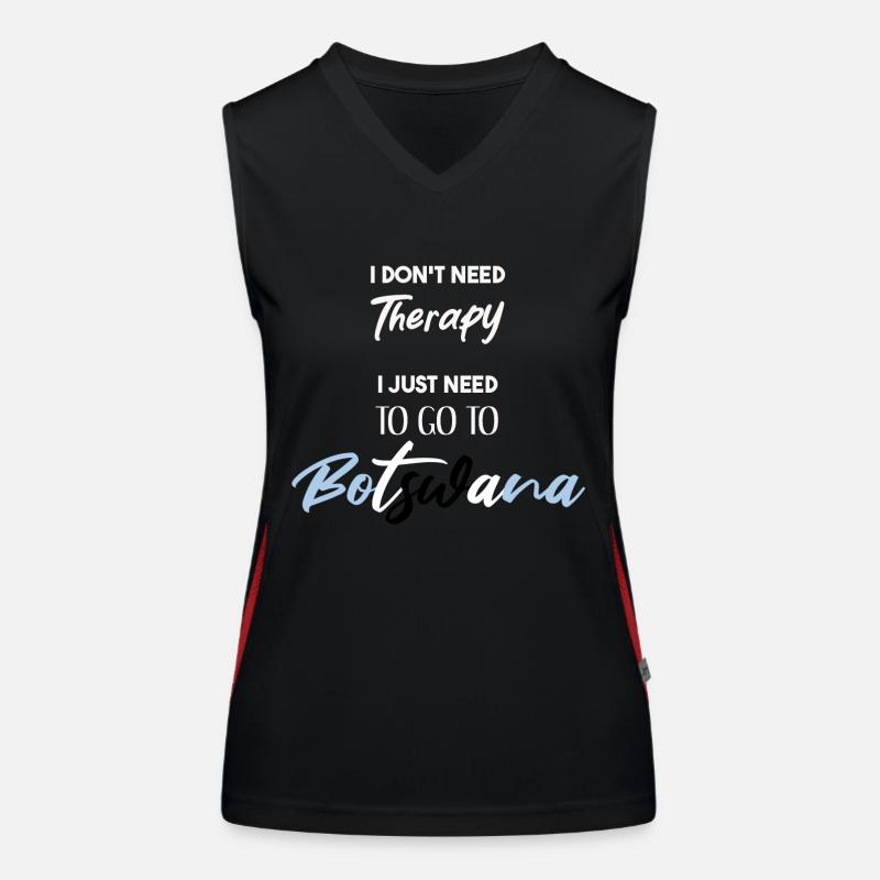 Botswana Idée Cadeau Botswana Funny Therapy Débardeur respirant contrasté Femme