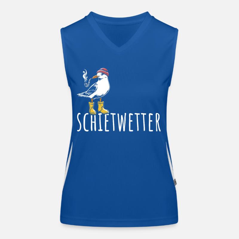 Möwe - Schietwetter - Nordsee - Geschenk Funktionelles Kontrast-Tank Top für Frauen