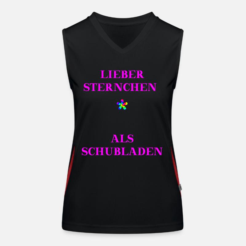 Lieber Sternchen als Schubladen Geschenk gendern Funktionelles Kontrast-Tank Top für Frauen