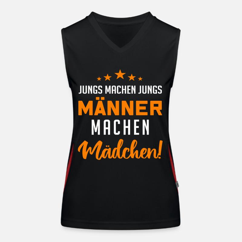 Jungs machen Jungs, Männer machen Mädchen !! Funktionelles Kontrast-Tank Top für Frauen