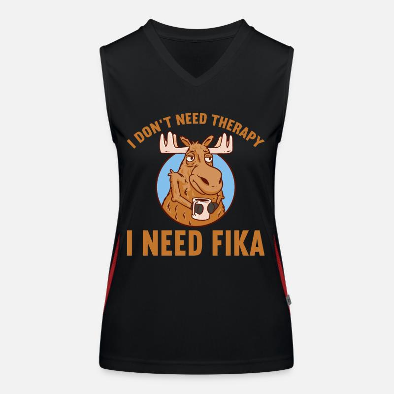 I Don't Need Therapy I Need Fika Schweden Geschenk Funktionelles Kontrast-Tank Top für Frauen