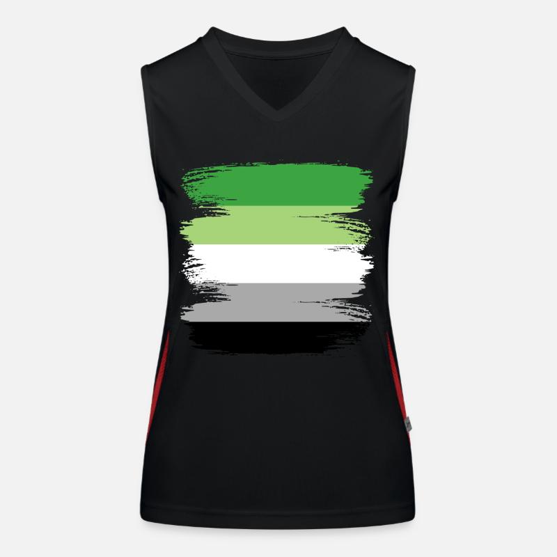 Aromantic Aromantik Un drapeau romantique romantique Débardeur respirant contrasté Femme