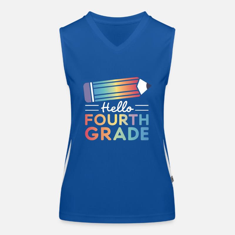 Hello Fourth Grade Funktionelles Kontrast-Tank Top für Frauen
