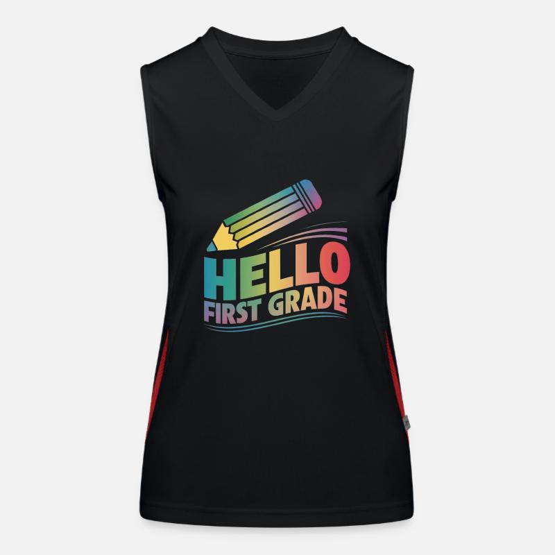 Hello First Grade Women's Functional Contrast Tank Top