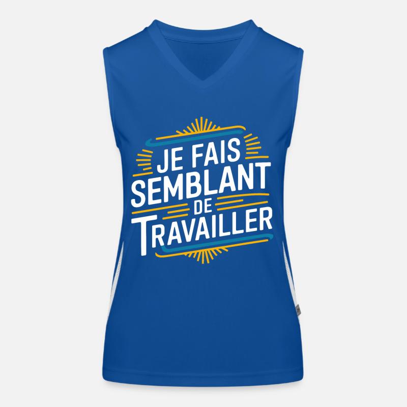 Je fais semblant de travailler Débardeur respirant contrasté Femme